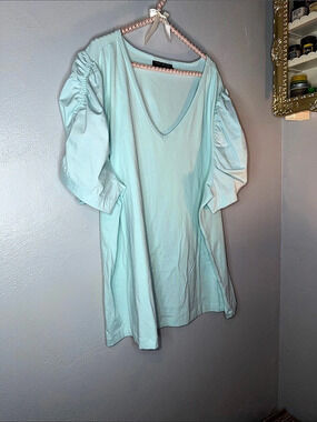 Lane Bryant Ruffle Sleeve Tunic in Green Size 22/24